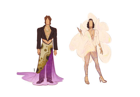 Gambit & Rogue MET Gala 2026 Design Sketches