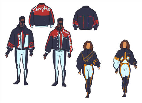 Mr Terrific & Hawkgirl Merch Design Sketches
